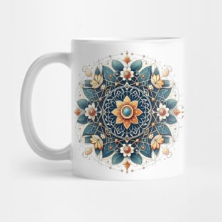 Symmetrical Flowers pattern -circular form Mug